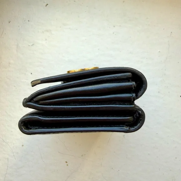 Balenciaga Hourglass Mini Black Calfskin Wallet with Gold Logo - Picture 6 of 15